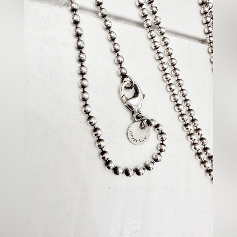 Tiffany & Co. Silver Large Heart Tag Long Beaded Chain Necklace
34” - Picture 6 of 11